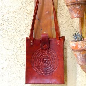 Handmade leather tote new without tag